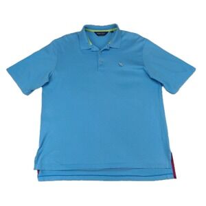 Polo Golf Ralph Lauren Mens L Large Blue Pima Cotton Short Sleeve Polo Shirt